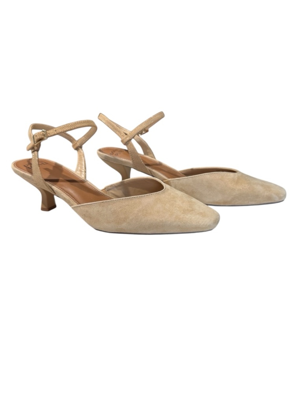 Donald Pliner Beige Suede Slingback Pump Size 10M - Picture 7 of 11